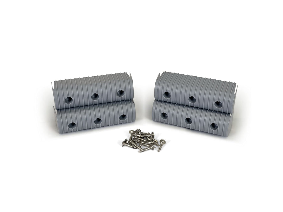 Bunk Wrap Caliber Endcaps 23053, 4-Pack of 2 x 6" Endcaps with Hardware, Grey