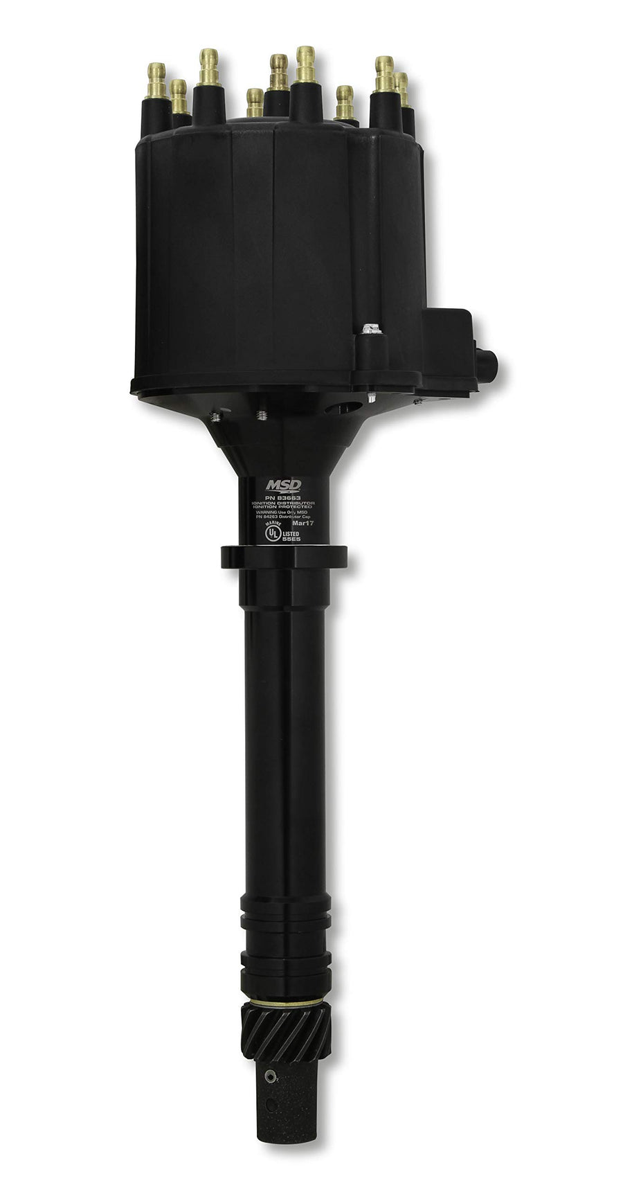 Late Model MSD 83663 V8 Ext Coil Distributor Black Cap