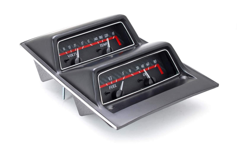 Dakota Digital VHX-69C-C-R Compatible Analog Dash Gauge System with 1969 Chevy Camaro Console Gauges Carbon Fiber Red Backlighting