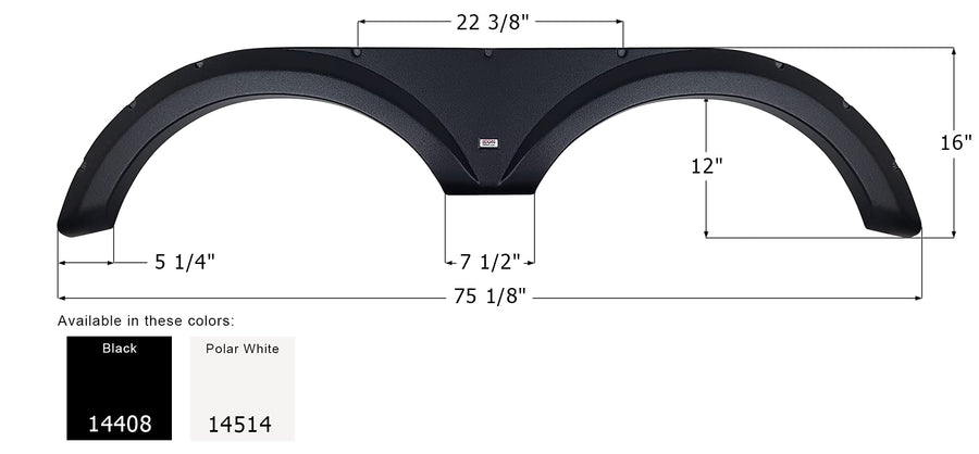 Fender Skirt ICON 14408, Tandem, Forest River, FS4408, Black