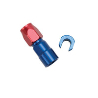 5/16" SAE QUICK DISCONNECT FEMALE TO HOSE END -6 STRAIGHT RED/BLUE ANODIZED