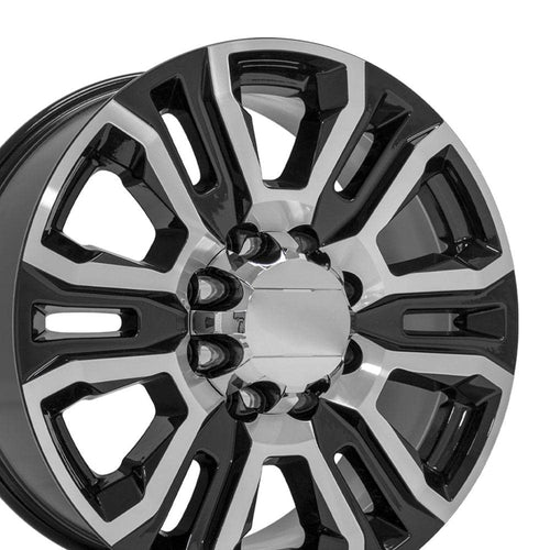 20" Replica Wheel Cv70B OE Wheels Fits Gmc Sierra 2500 3500 Hd Denali 20X8.5 Black Machined Wheel
