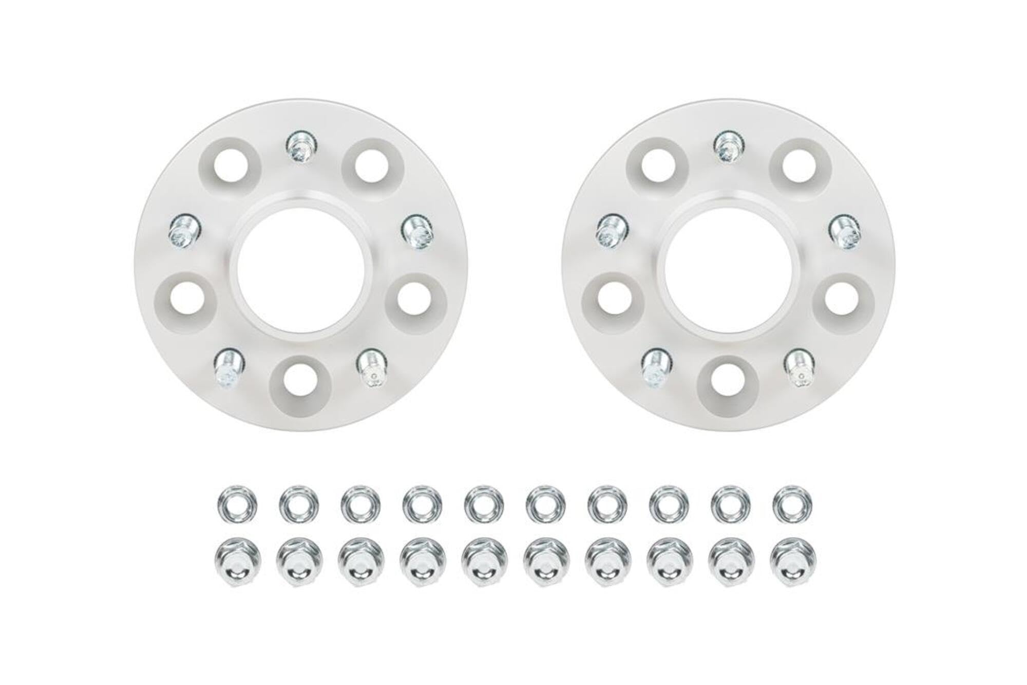 Eibach Pro-Spacer Wheel Spacer, 5 x 100 mm Bolt Pattern, 20 mm Thick, Lug Nuts Included, Aluminum, Clear Anodized, Pair