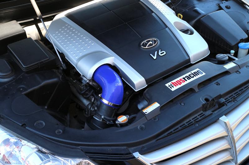 Blue HPS Silicone Shortram Air Intake Kit Compatible for 2009-2011 Hyundai Genesis Sedan 3.8L V6, 827-276BL