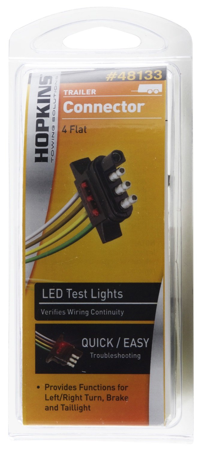 24" LED Test Hopkins Towing Solutions 4-Flat Trailer Side Wiring Connector