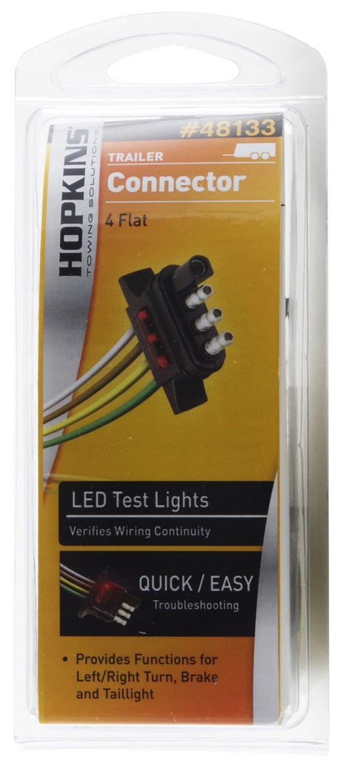 24" LED Test Hopkins Towing Solutions 4-Flat Trailer Side Wiring Connector