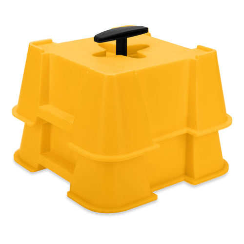 Camco RV Leveling Fasten High-Gain Base - Nesting Design for RV Storage - Convenient Carry Handle - Compatible w/Square RV Leveling Blocks and RV Jacks - Supports Up to 8,000lbs, 2-Pk (44539)