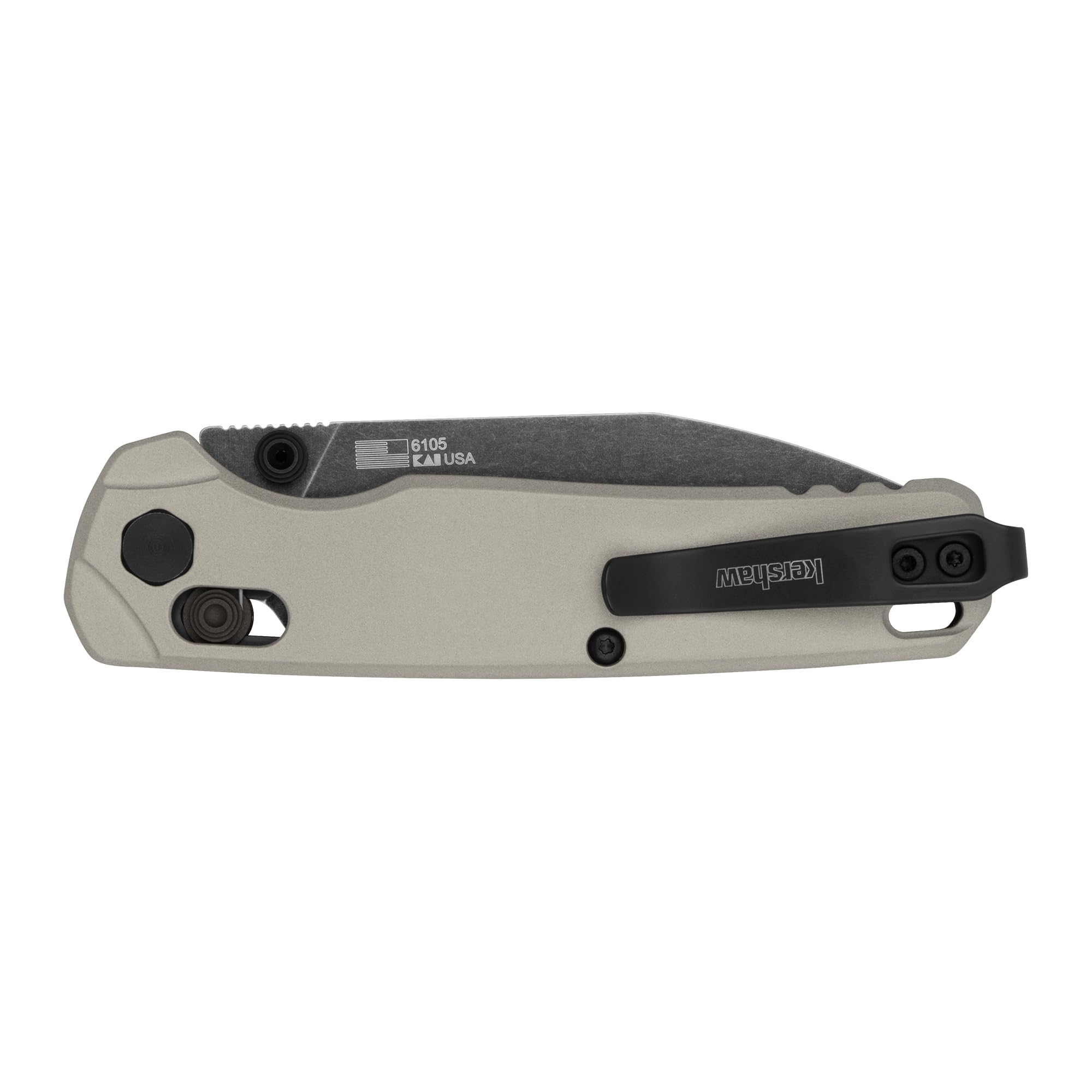 Kershaw Pocket Knife Bel Air, Bright Nickel, 3.1 Inch Stainless Steel Reverse Tanto Blade, EDC with Assisted Opening, Reversible Carry, USA Made, Everyday Carry Pocket Knife for Men and Women