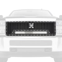 Laser Torch Grille, 2015-2019 Silverado HD, Black, 1 Pc, Replacement, Chrome Studs with (1) 30" LED - PN #7311241