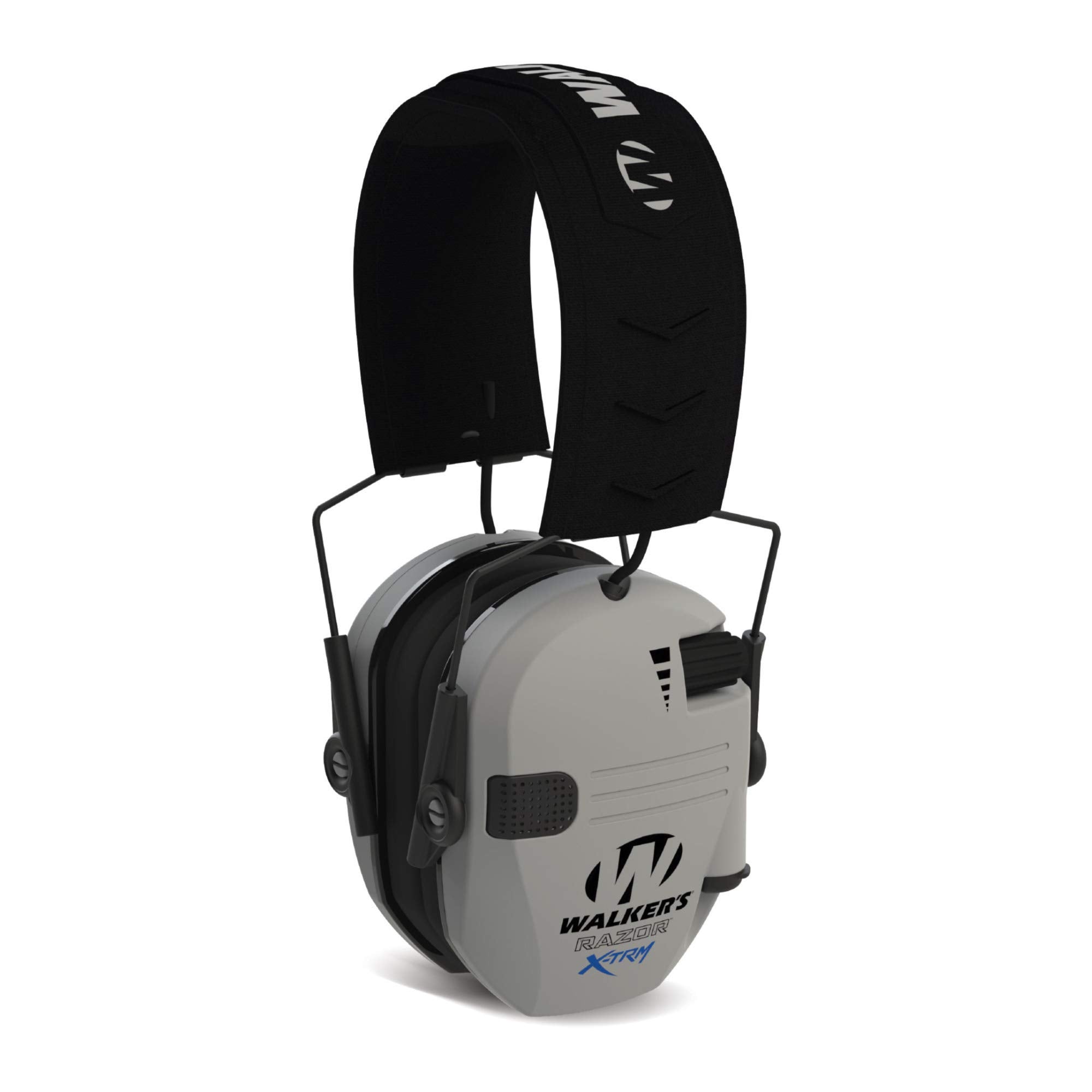 Walker's Digital Razor X-TRM Sound-Enhancing Hunting Gun Range Shooting Hearing Protection Electronic Earmuffs with Gel Earpads & Mesh Headband, 2 AAA Batteries Included, Gray