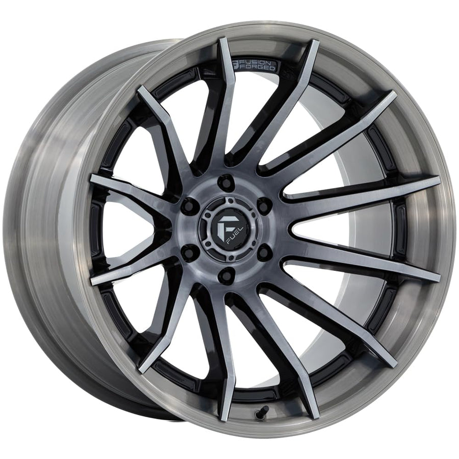 FUEL OFF-ROAD FC403 20X9 BURN 5X5.0 5.04 1mm GLOSS BLACK WITH BRUSHED GRAY TINT FACE & LIP - FC403BT20905001
