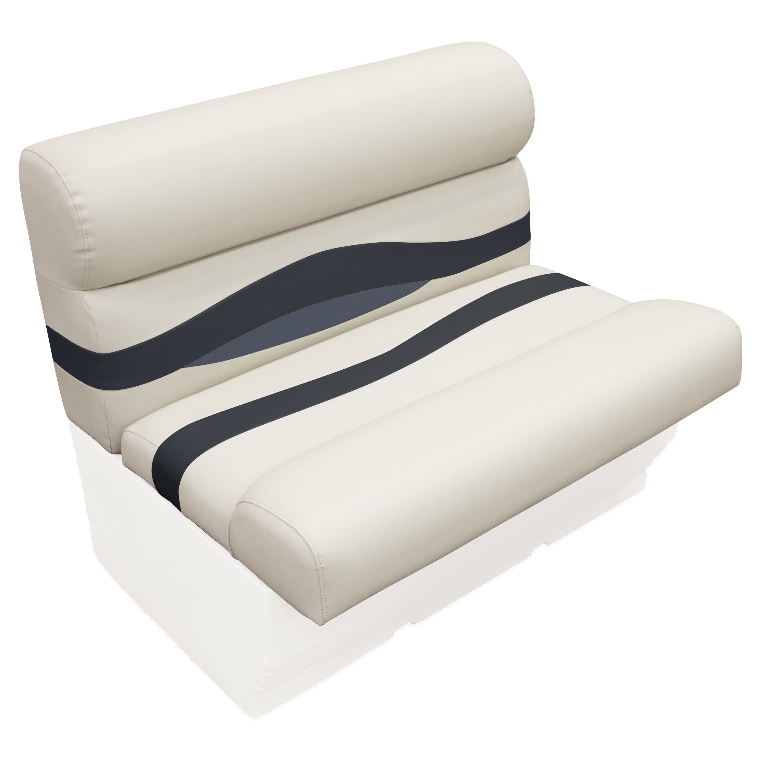 Wise Premier Series BM1144-986 Pontoon 36" Bench Seat Cushion Set, Platinum/Spectra Navy/Cobalt