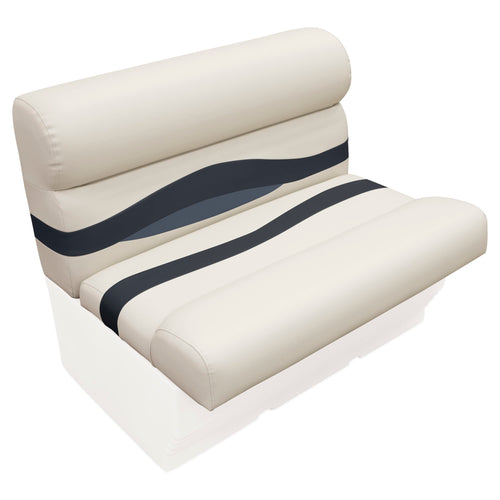Wise Premier Series BM1144-986 Pontoon 36" Bench Seat Cushion Set, Platinum/Spectra Navy/Cobalt
