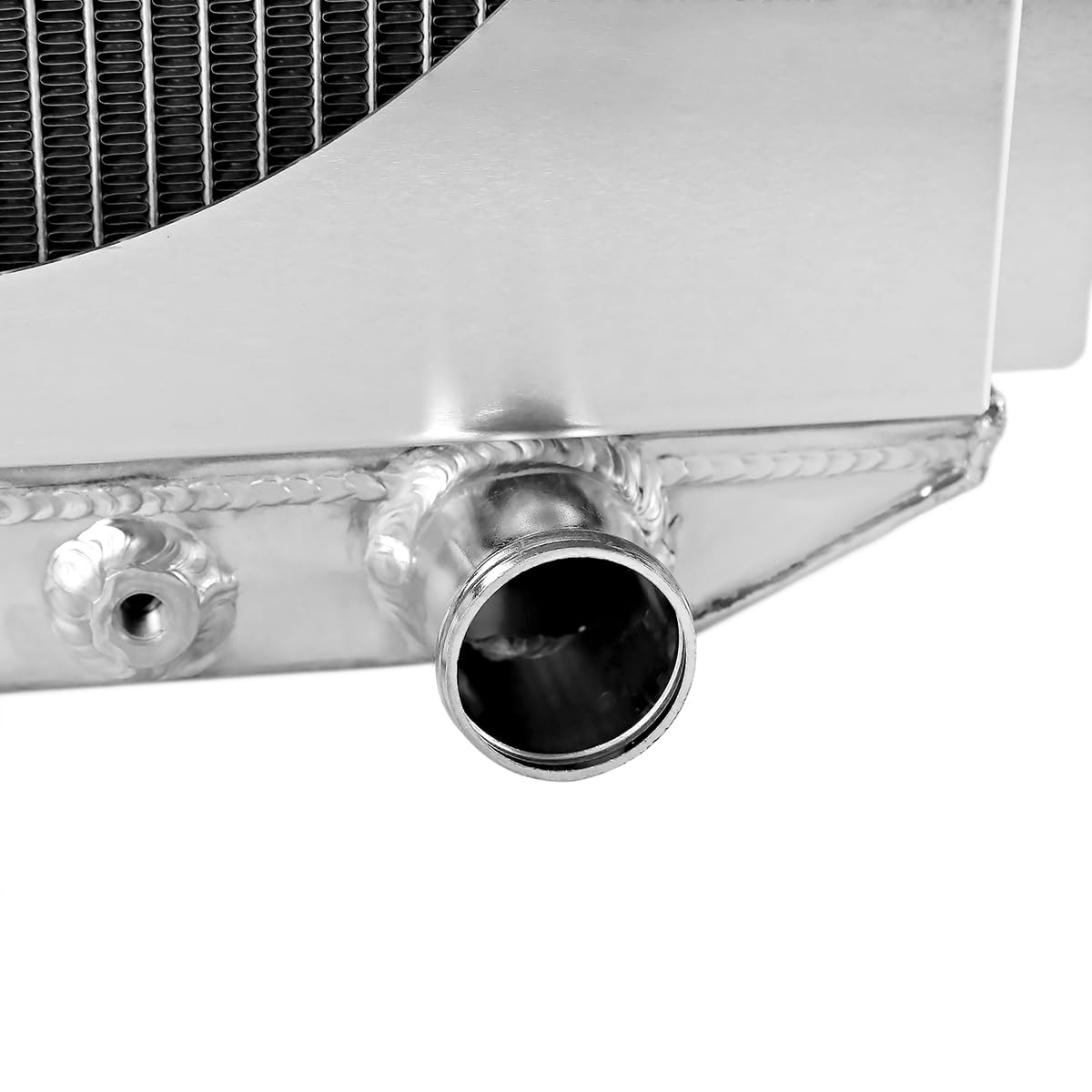 3 Row Aluminum Cooling Spec-D Tuning Radiator with Fan Shroud Compatible with 1964-1966 Ford Mustang V8