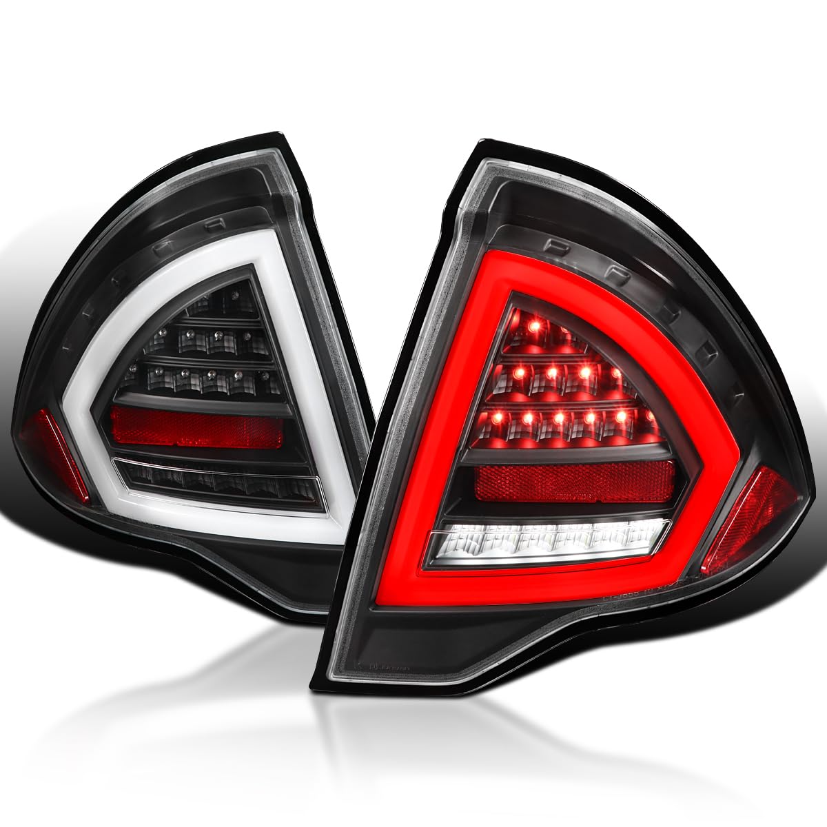 Black LED Bar Tail Lights SPEC-D TUNING Compatible with 2010-2012 Ford Fusion, Left + Right Pair Assembly