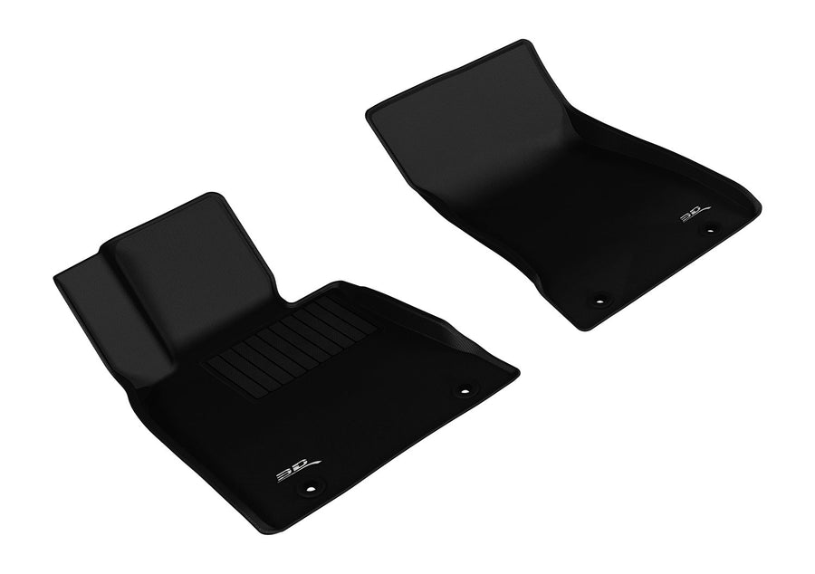 3D MAXpider Floor Mats All-Weather for Genesis G80 RWD 2017-2020 / Hyundai Genesis RWD Sedan 2015-2016 Custom Fit Car Liners, Kagu Series (1st Row, Black)