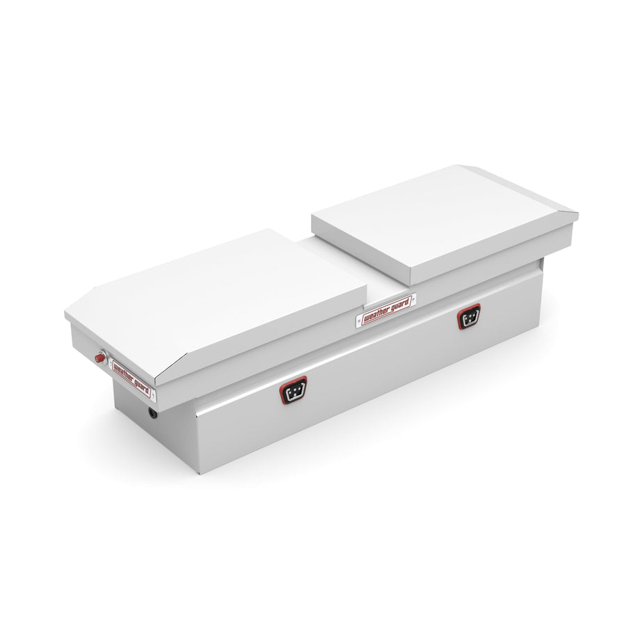 125-3-04 Weather Guard Steel Crossover Gull Wing Truck Tool Box, Standard Profile, Fits Full Size Trucks, 11.3 cu ft Storage Capacity (White)