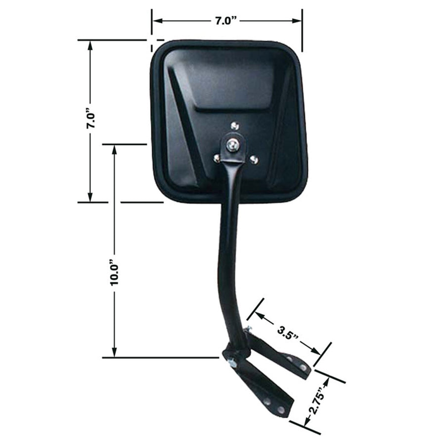 Jeep CJ CIPA 44651 Manual Replacement OE Style Passenger Side Mirror, Black