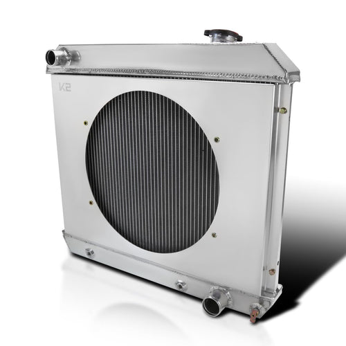 3 Row Aluminum Cooling Radiator with Fan Shroud Spec-D Tuning Compatible with 1963-1966 Chevrolet C/K C10 C20