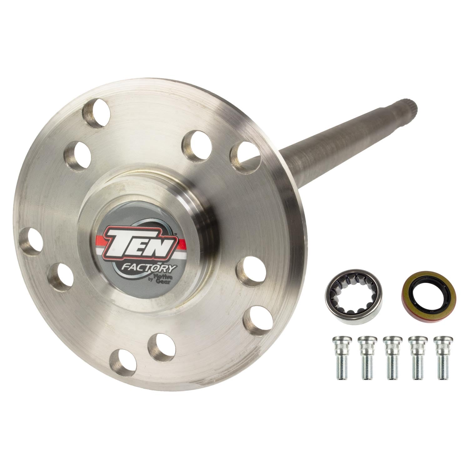 TEN Factory MG31116 Spline Drive Bolt Pattern Axle Shaft Assembly for Chrysler 8.25, 27-Spline, 29.75" Length, 5x4.5 Bolt Pattern Fits Jeep Cherokee XJ Differential, Includes Bearings, Seals & Studs