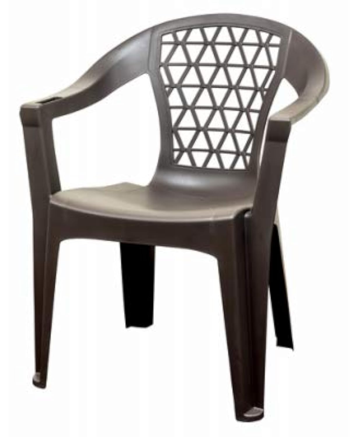Penza Adams Patio Dining Chair, Earth Brown, Modern, Ergonomic, Stackable, Outdoor