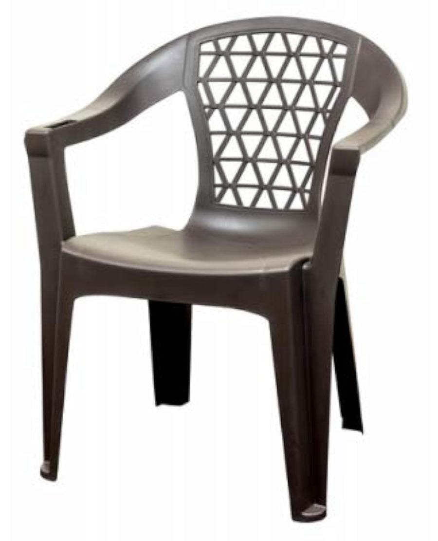 Penza Adams Patio Dining Chair, Earth Brown, Modern, Ergonomic, Stackable, Outdoor