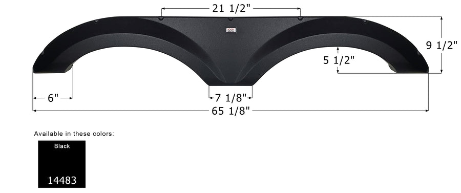 Fender Skirt ICON 14483, Tandem, Jayco, FS4483, Black