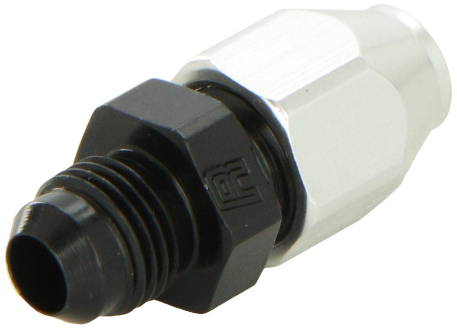 639213 Russell Black/Silver -6 AN Male 37 Degree to 3/8" Aluminum Tube Fuel Line Adapter