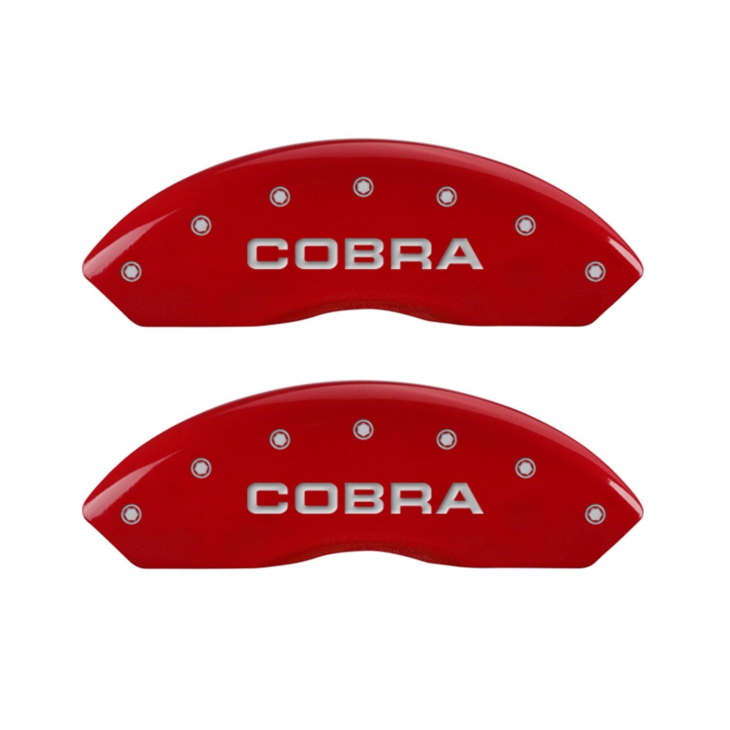 MGP 10017SCOBRD Caliper Covers Red Brake Covers Engraved with Silver COBRA (Set of 4)