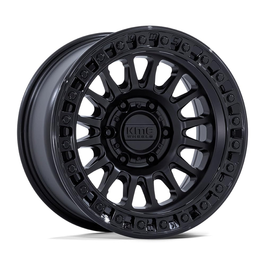 KMC Wheels 17X8.5 IMS 5X5.05.73 25mm MATTE BLACK W/ GLOSS BLACK LIP - KM552MB17855025