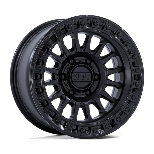 KMC Wheels 17X8.5 IMS 6X5.54.36 -10mm MATTE BLACK W/ GLOSS BLACK LIP - KM552MB17856810N