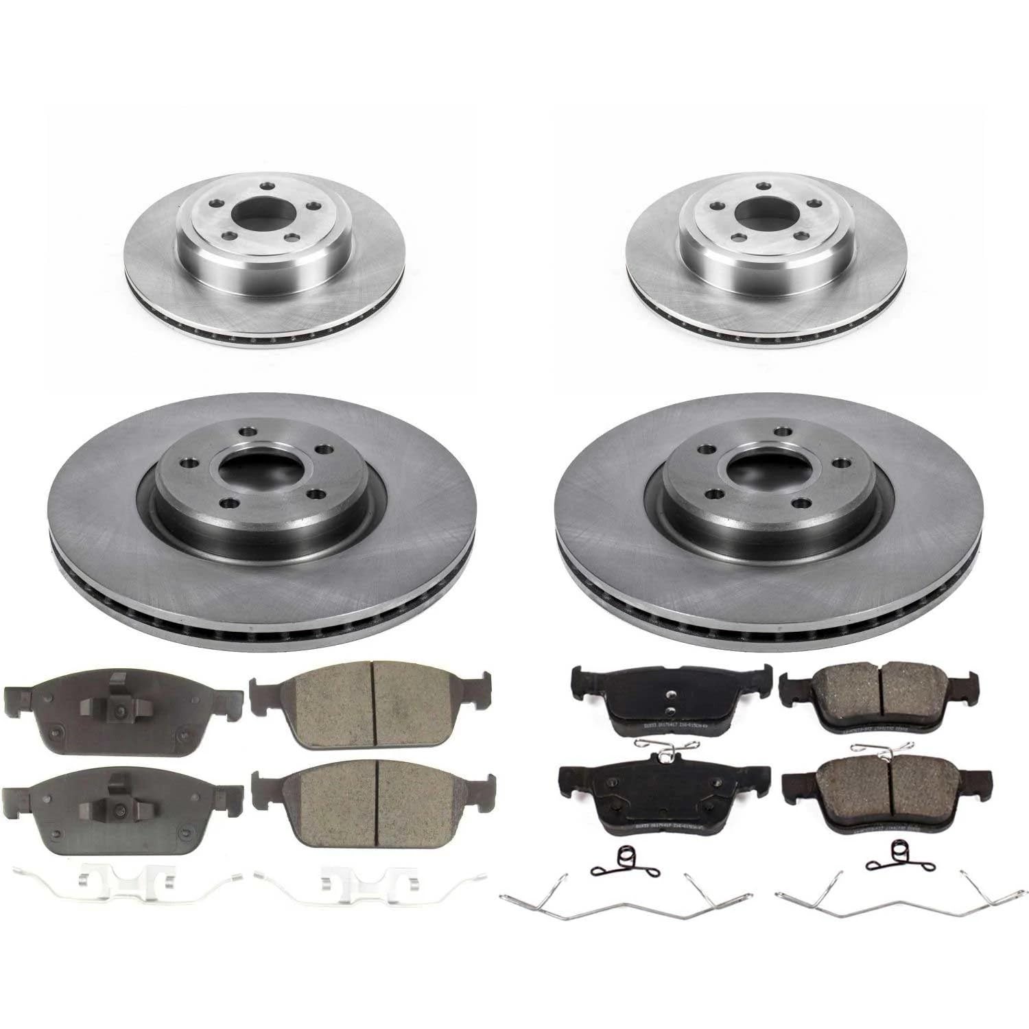 Power Stop KOE7569 Front and Rear Replacement Brake Kit-OE Brake Rotors & Ceramic Brake Pads For Ford Escape 2017-2019 [Model Specific]