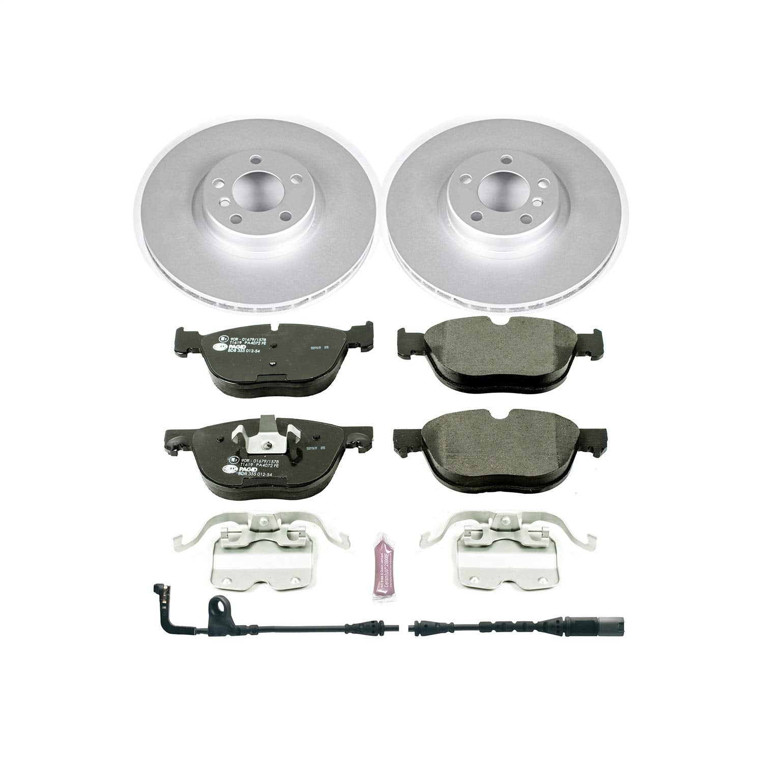 Power Stop Front Euro-Stop Brake Kit ESK4692 For BMW and 1 Front Sensor Wire BMW X5 2007-2010, BMW X6 2008-2010 [Model Specific]