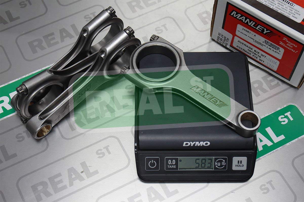 14081-4 Manley Connecting Rod Set (Ford 2.3L Eco Boost H Beam w/ .886 inch Wrist Pins ARP 2000 Rod Bolts), 1 Pack