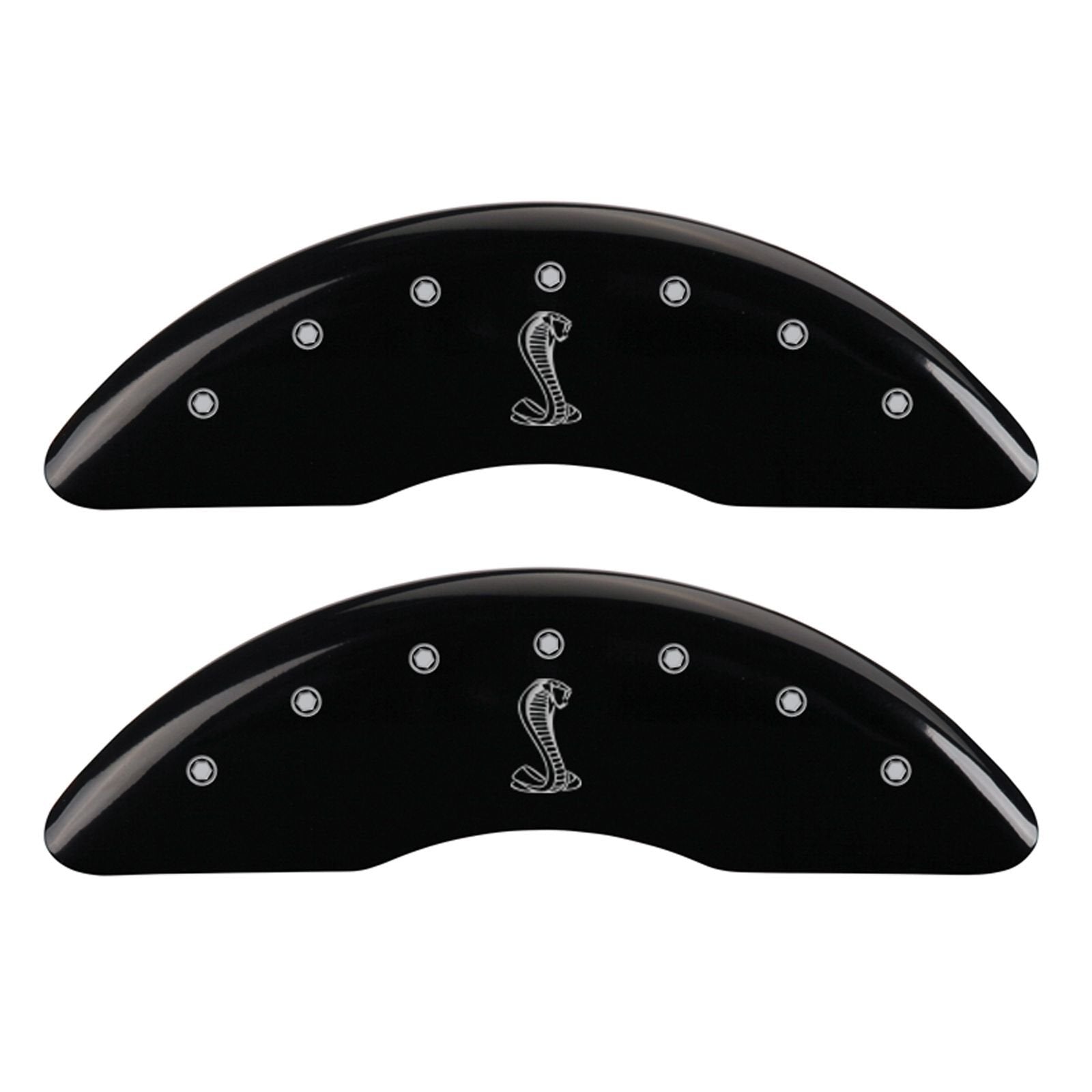 Black MGP Caliper Covers 10201SSNKBK Engraved with Silver Tiffany Snake (Set of 4)