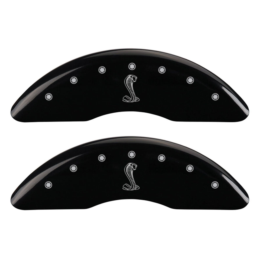 Black MGP Caliper Covers 10201SSNKBK Engraved with Silver Tiffany Snake (Set of 4)