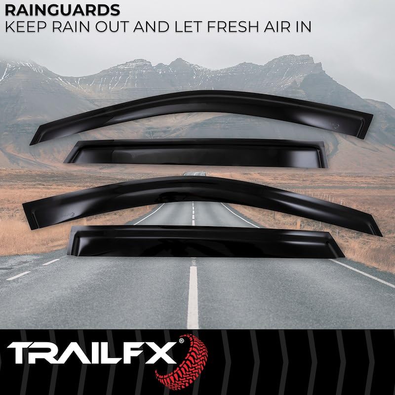 Set of 4 Rainguard Fits Chevrolet Trax 2024-2026 Low Profile Tape-On Smoke Acrylic Window Vents UV and Scratch Resistant