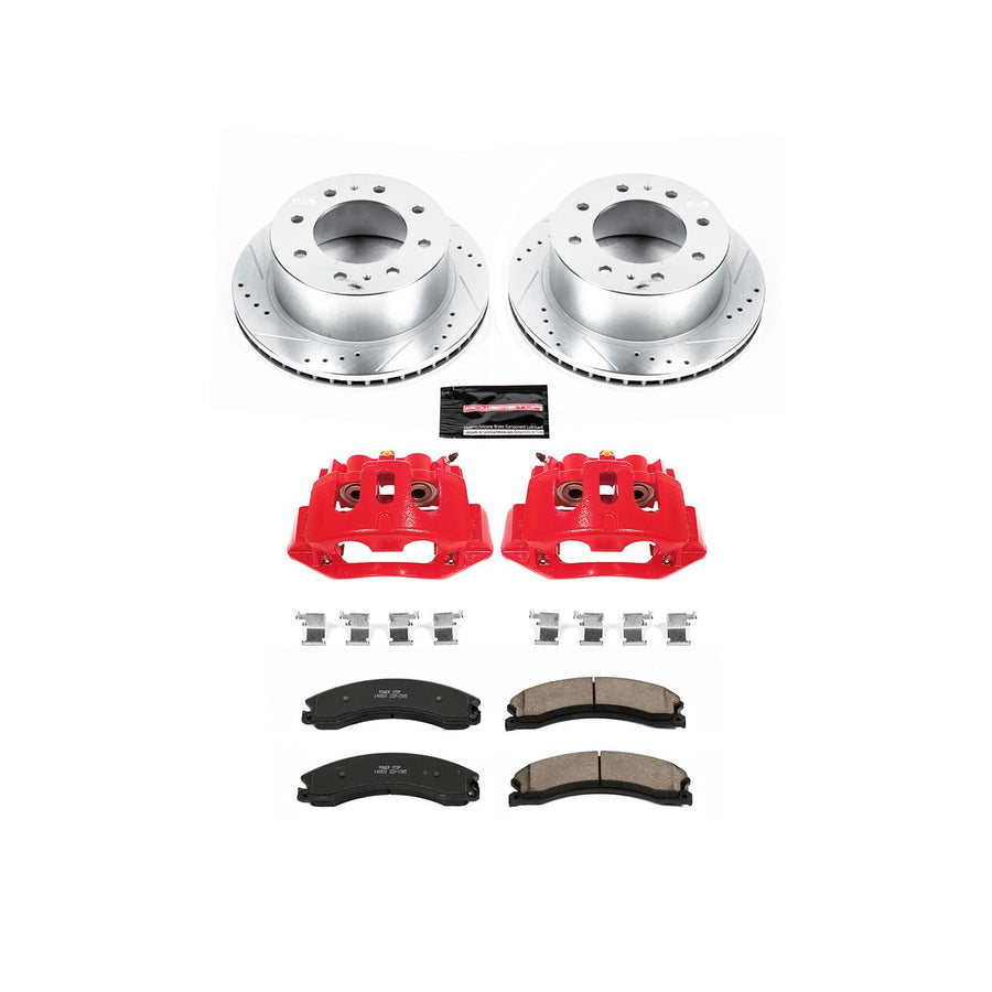 Power Stop Z23 Evolution Rear Brake Caliper Kit KC6993- Brake Rotors, Carbon-Fiber Ceramic Brake Pads, Brake Calipers For Silverado 2500 HD, Suburban 3500 HD, GMC Sierra 2500 HD [Model Specific]