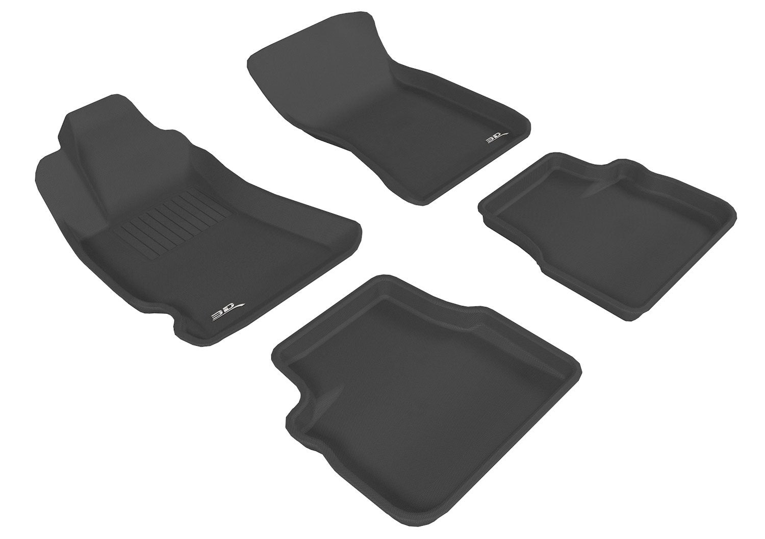 Kagu Floor Mat (Black) 3D MAXpider Custom Fit Compatible with Subaru Forester 2009-2013 - Full Set