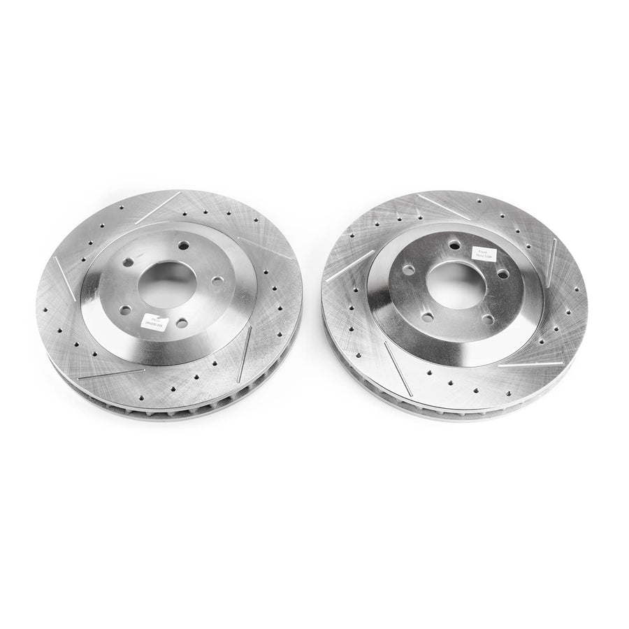 2004 Cadillac XLR Power Stop Front Evolution Drilled & Slotted Rotors - Pair