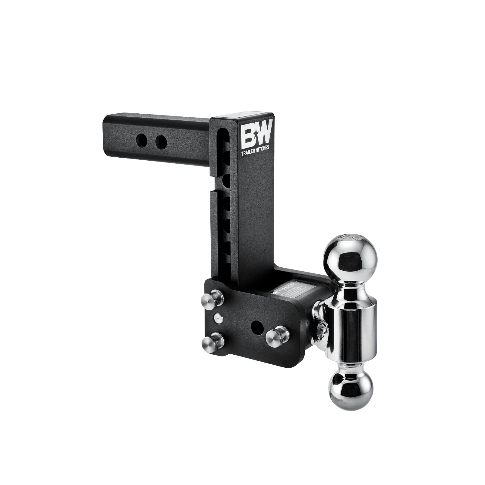 Tow & Stow B&W Trailer Hitches Adjustable Trailer Hitch Ball Mount - Fits 2" Receiver, Dual Ball (2" x 2-5/16"), 7" Drop, 10,000 GTW - TS10040B