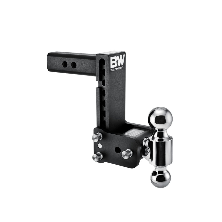 Tow & Stow B&W Trailer Hitches Adjustable Trailer Hitch Ball Mount - Fits 2" Receiver, Dual Ball (2" x 2-5/16"), 7" Drop, 10,000 GTW - TS10040B