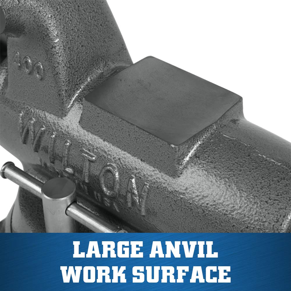 Wilton 4" Jaw Width Machinist Bench Vise, 6-1/2" Jaw Opening, 3-1/2" Throat (Model 400S)