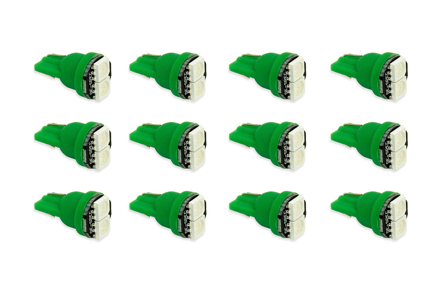 Set of 12 194 LED Bulb SMD2 LED Green Diode Dynamics