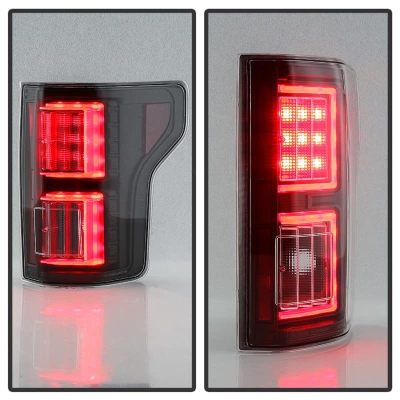 Ford F150 Spyder 5085955 2018-2019 Light Bar LED Tail Lights (not compatible with rear blind spot sensor models) - Reverse-3157(Not Included) - All Black