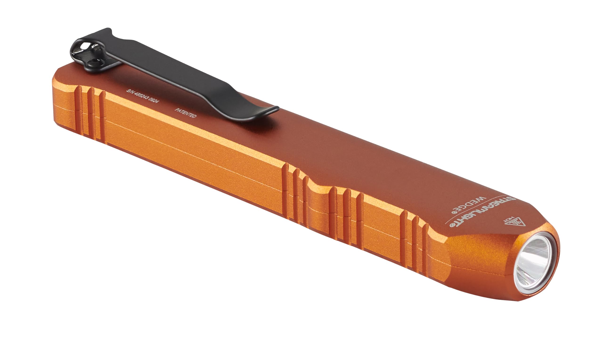 Wedge Streamlight 1,000-Lumen Max 300-Lumen Standard 1,200-Candela Flat Everyday Carry Flashlight, Includes USB-C Cable and Lanyard, Orange
