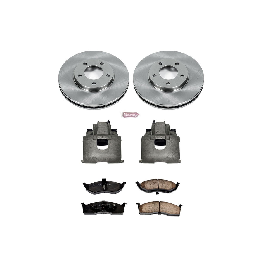 Power Stop KCOE5035 1-Click OE Replacement Brake Kit with Calipers For Chrysler Town & Country 1996, Dodge Caravan 1996, Dodge Grand Caravan 1996 [Model Specific]