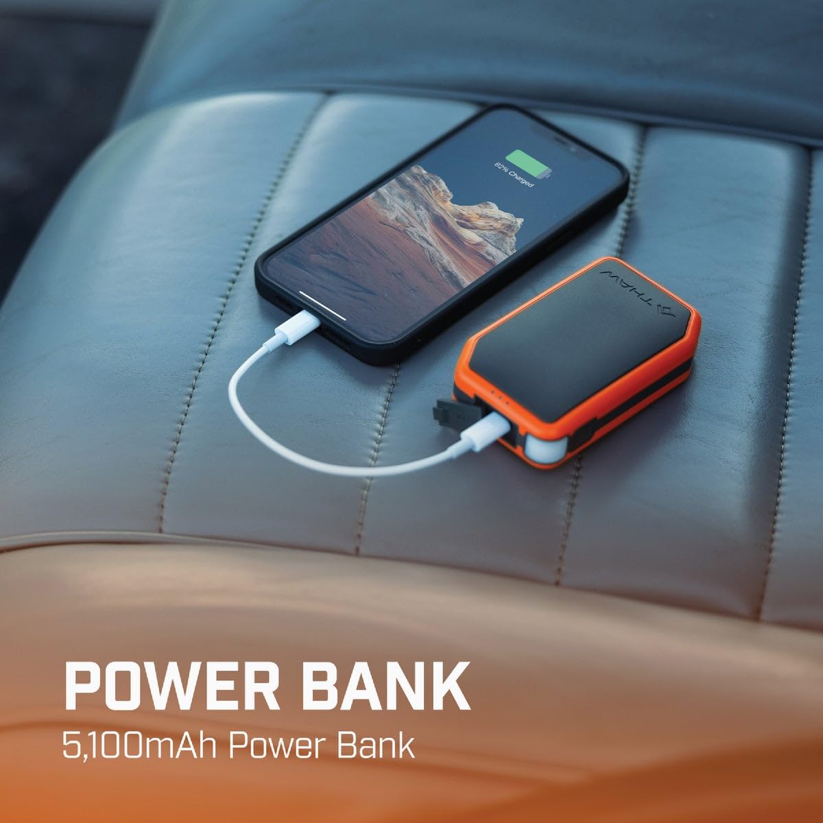 5K THAW Rechargeable Hand Warmer | 3-in-1 Hand Warmer, Power Bank and Light, 3 Heat Modes, Up to 7 Hours, Double-Sided Heating, Includes Charging Cable