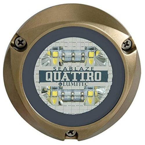 Lumitec Lighting SeaBlaze Quattro Underwater Light, LED Underwater Light, Dual Color White/Blue, One Size 101511