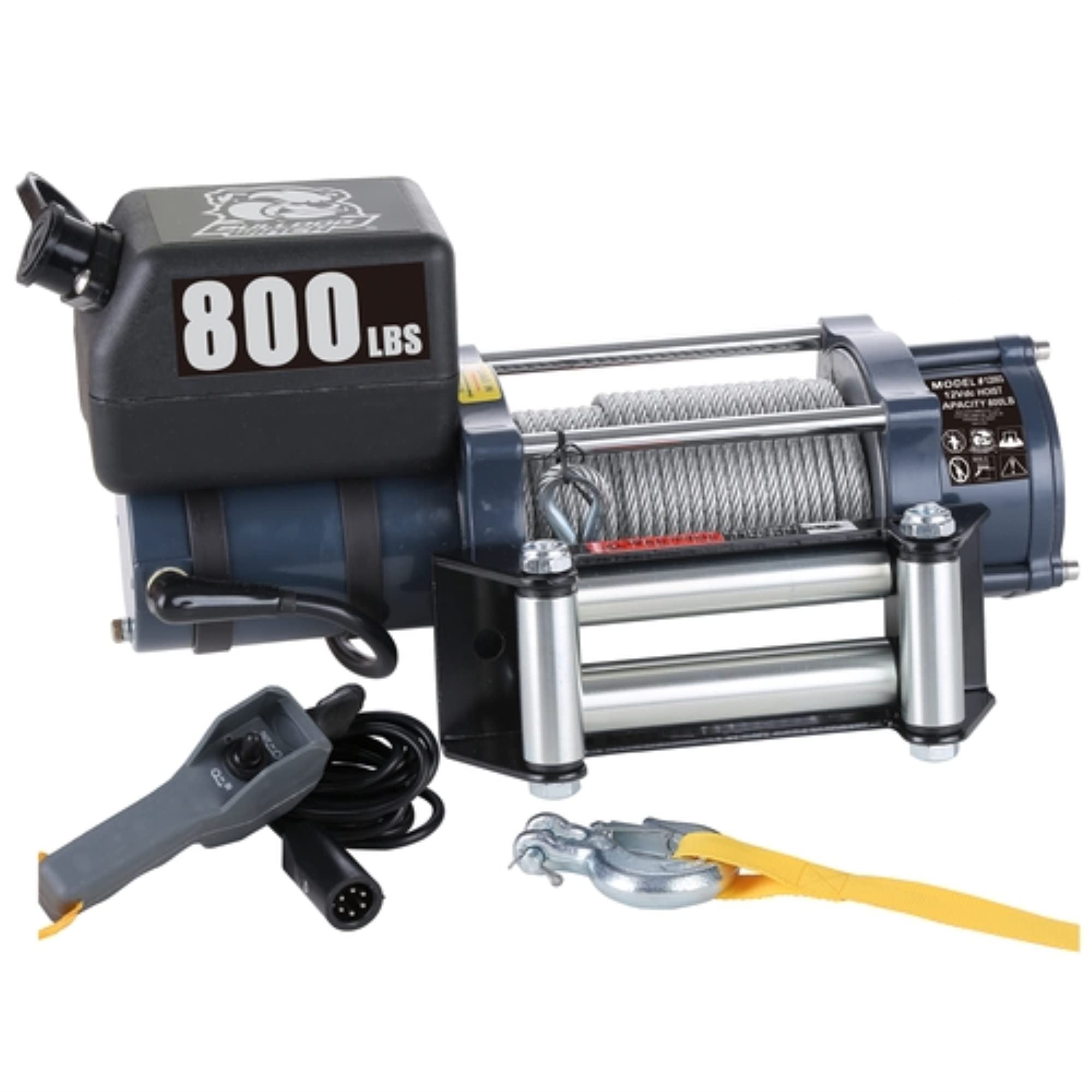 800 LB Bulldog Winch 12003- Hoist 12vDC Wire Rope